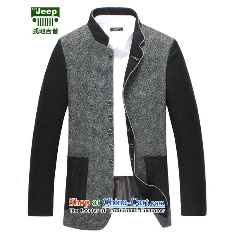 The field of Roma AFS JEEP Chinese tunic wool leisure suit? men's woolen coats and overcome the collar suits men casual jacket for larger gray?46?recommendations about 120