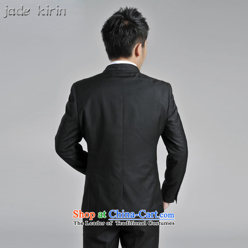 Chinese tunic suit Male Chinese collar Korean who accompanied the bridegroom Sau San wedding banquet dress of Chinese male and will suit 1619PTZH black 1619 180/xxl,jade kirin,,, shopping on the Internet
