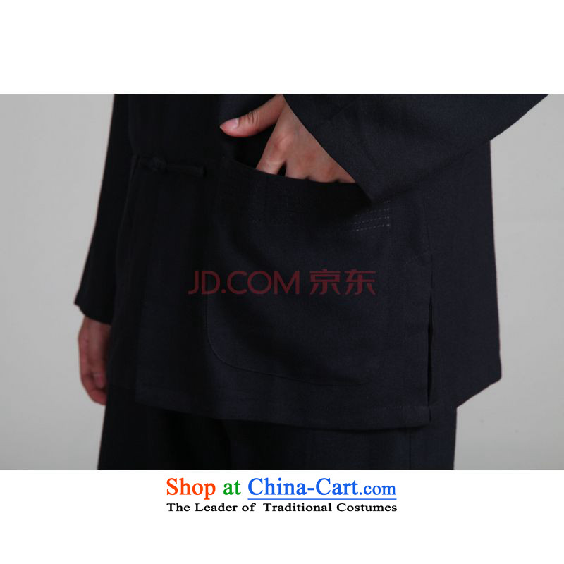 Picking frequency men Tang dynasty long-sleeved Kit Mock-Neck Shirt cotton linen kung fu tai chi Services - 1 black XXL, picking frequency , , , shopping on the Internet