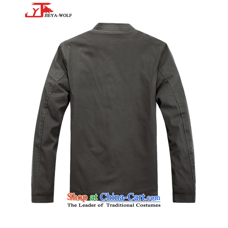 - Wolf JIEYA-WOLF2015, New Tang Dynasty Long-Sleeve Shirt autumn and winter leisure men plush, standard feather cotton coat khaki 175/L,JIEYA-WOLF,,, shopping on the Internet