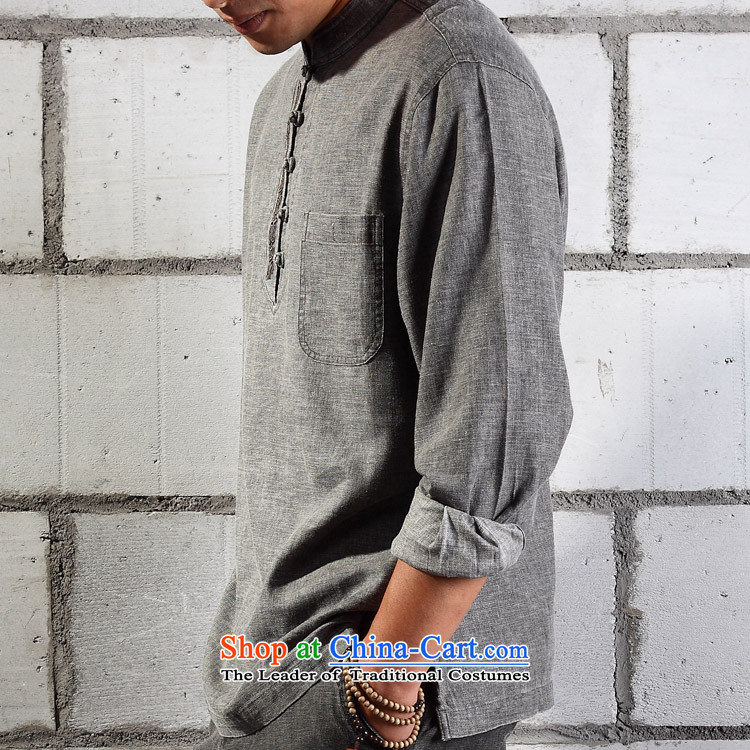 Cotton linen garments - meditation natural cotton linen coat embroidered Tang Dynasty Chinese YL041-87 light gray (L) Picture, prices, brand platters! The elections are supplied in the national character of distribution, so action, buy now enjoy more preferential! As soon as possible.