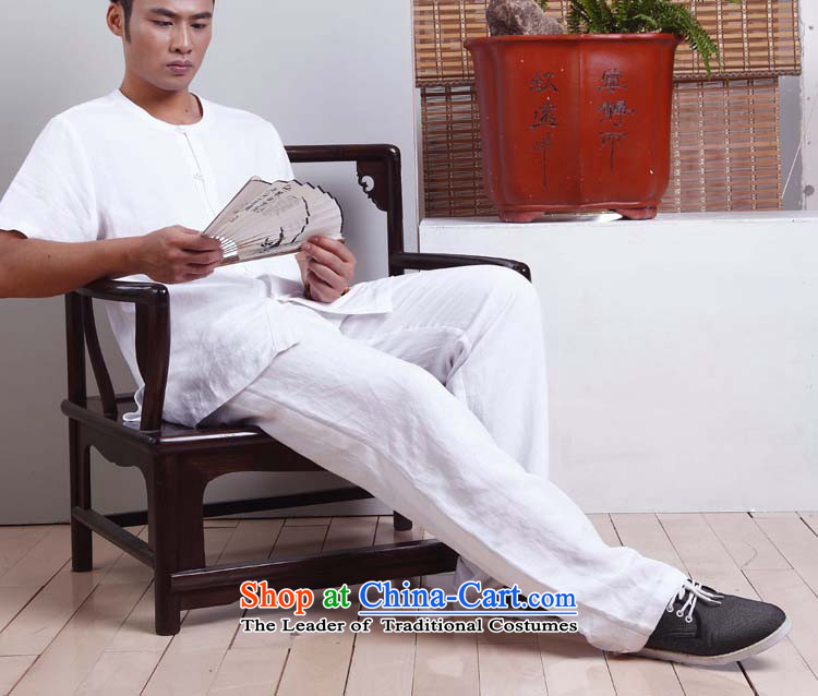 Cotton linen - Meditation/Ball Services snap-FIT Short-Sleeve Men original innovative Chinese Tang dynasty YL016-104 White M picture, prices, brand platters! The elections are supplied in the national character of distribution, so action, buy now enjoy more preferential! As soon as possible.
