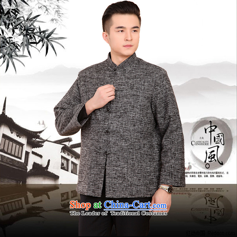 Mr Rafael Hui Kai new Timor winter thick cotton linen and Tang dynasty Chinese leisure Tang jackets in older plus cotton Tang blouses 13187 170, Dili Shi Kai, Gray , , , shopping on the Internet
