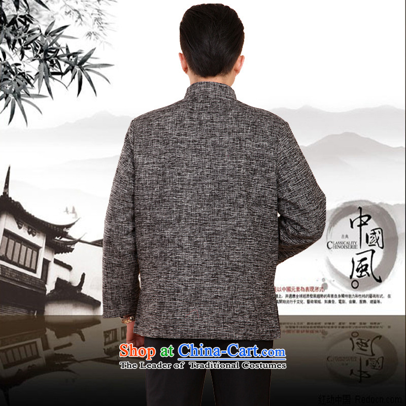 Mr Rafael Hui Kai new Timor winter thick cotton linen and Tang dynasty Chinese leisure Tang jackets in older plus cotton Tang blouses 13187 170, Dili Shi Kai, Gray , , , shopping on the Internet