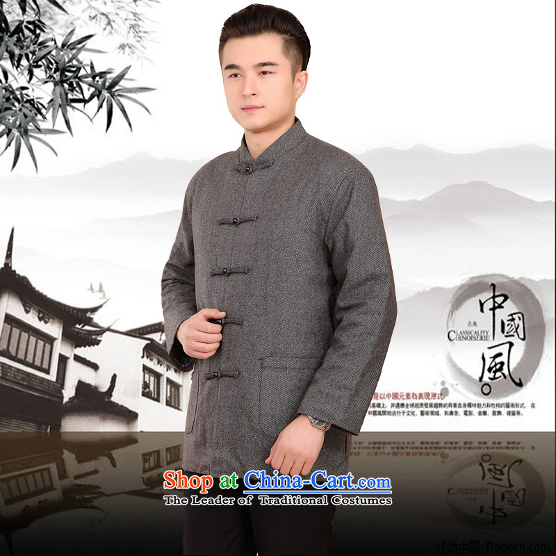 Mr Rafael Hui Kai new Timor winter thick Tang dynasty male leisure Chinese Tang jackets in older plus cotton Tang blouses 13185 175, Light Gray Mr Rafael Hui Kai.... In Dili shopping on the Internet