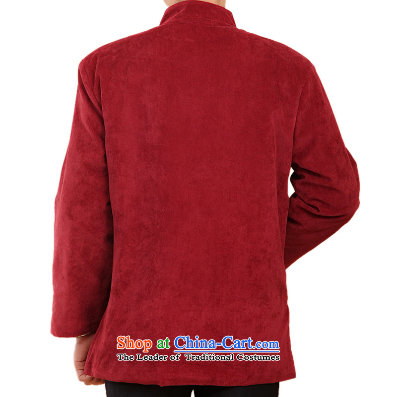 Bosnia and the elderly in the line thre embroidery folder cotton jacket Tang China wind Chinese Men's Mock-Neck Fall/Winter Collections cotton coat the feast of gifts , Birthday F2059 XXXL/190, blue line (gesaxing Bosnia and thre) , , , shopping on the In