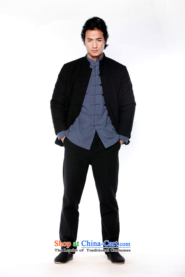 Hee-snapshot lung new winter men Tang Dynasty Chinese robe manually disc wind shirt collar cotton linen coat Black XL Photo, prices, brand platters! The elections are supplied in the national character of distribution, so action, buy now enjoy more preferential! As soon as possible.