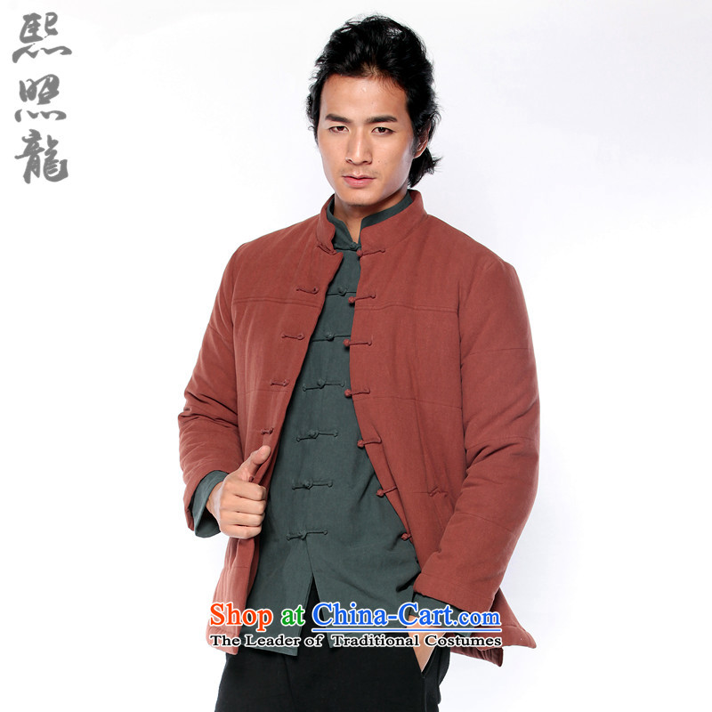 Hee-snapshot lung new winter men Tang Dynasty Chinese robe manually disc wind shirt collar cotton linen coat Black XL, Hee-snapshot (XZAOLONG lung) , , , shopping on the Internet