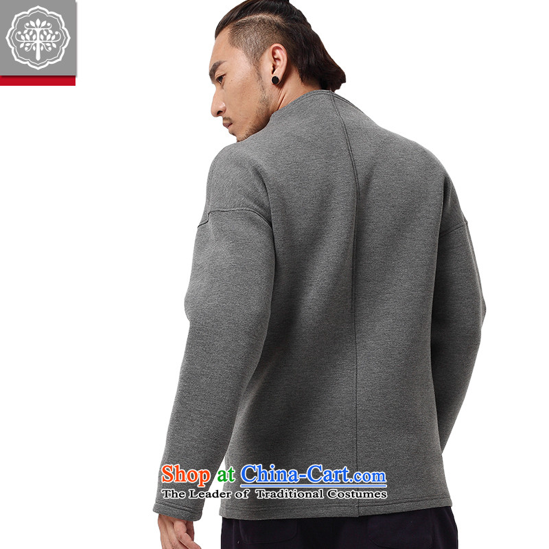 To Tree China wind sweater Tang dynasty male Han-improved no Chinese men disk coat buttoned, dark gray large, tree (EYENSREE) , , , shopping on the Internet