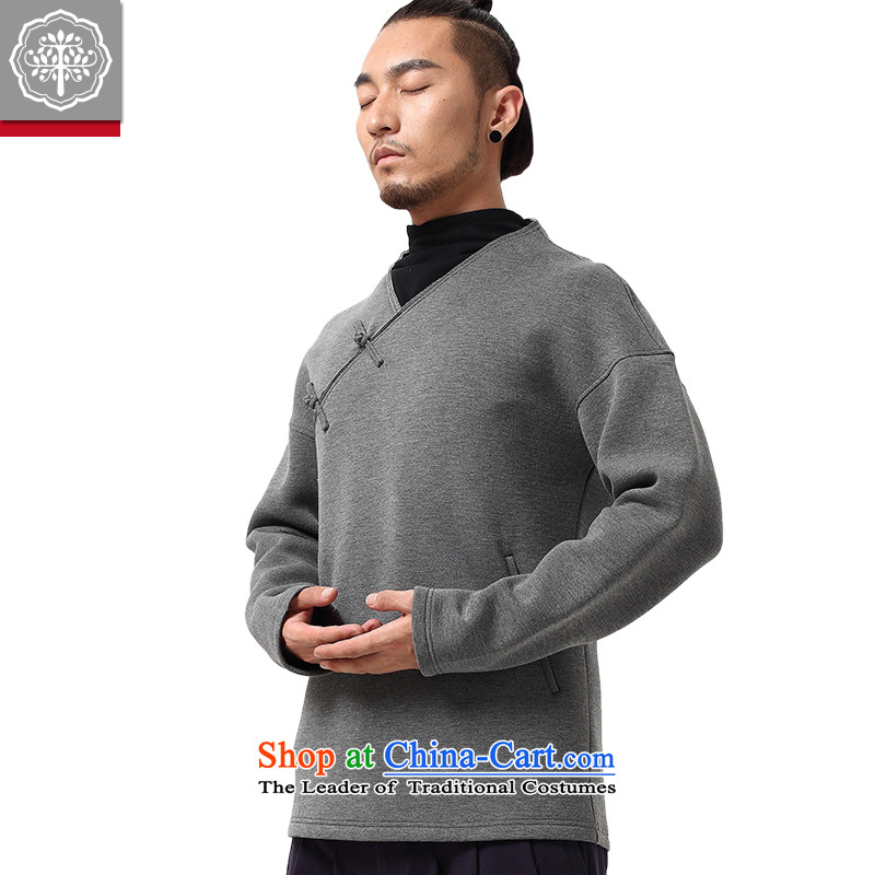To Tree China wind sweater Tang dynasty male Han-improved no Chinese men disk coat buttoned, dark gray large, tree (EYENSREE) , , , shopping on the Internet