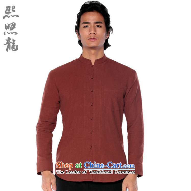 Hee-snapshot lung original Tang Dynasty Chinese men's shirts warm China wind loading thick forming the Sau San lint-free cotton linen stylish shirt black XXL picture, prices, brand platters! The elections are supplied in the national character of distribution, so action, buy now enjoy more preferential! As soon as possible.