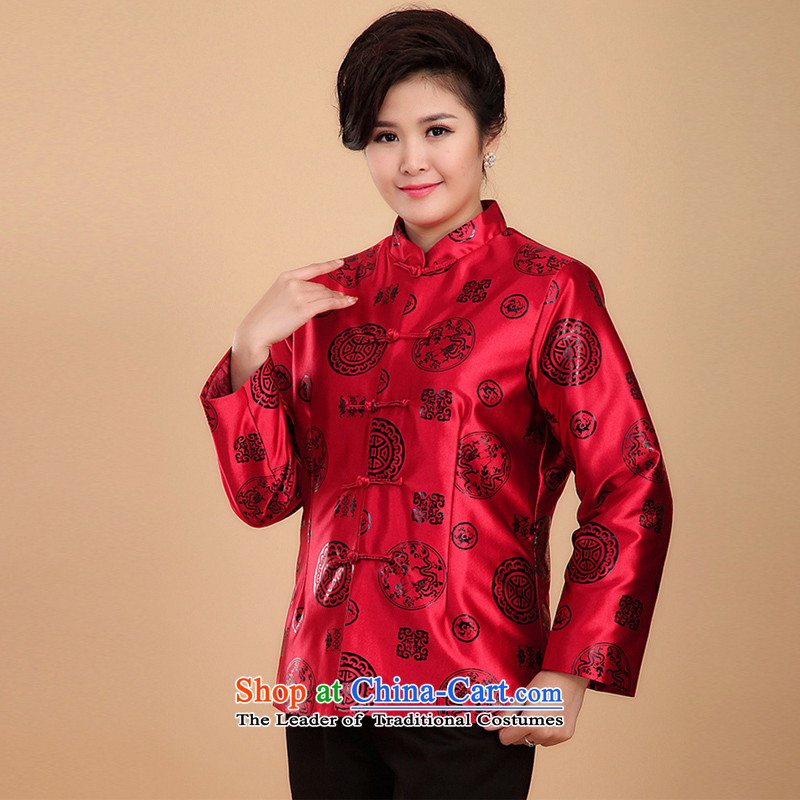 Women and men fall and winter jackets couples with tang father golden marriage apparel older birthday gift N2069 life too men red men /180, Adam and Eve elderly shopping on the Internet has been pressed.
