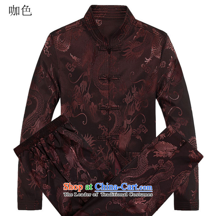 Hiv Rollet autumn and winter in the new liberal older men Tang Dynasty Package Men long-sleeved Tang dynasty coffee color kit M picture, prices, brand platters! The elections are supplied in the national character of distribution, so action, buy now enjoy more preferential! As soon as possible.