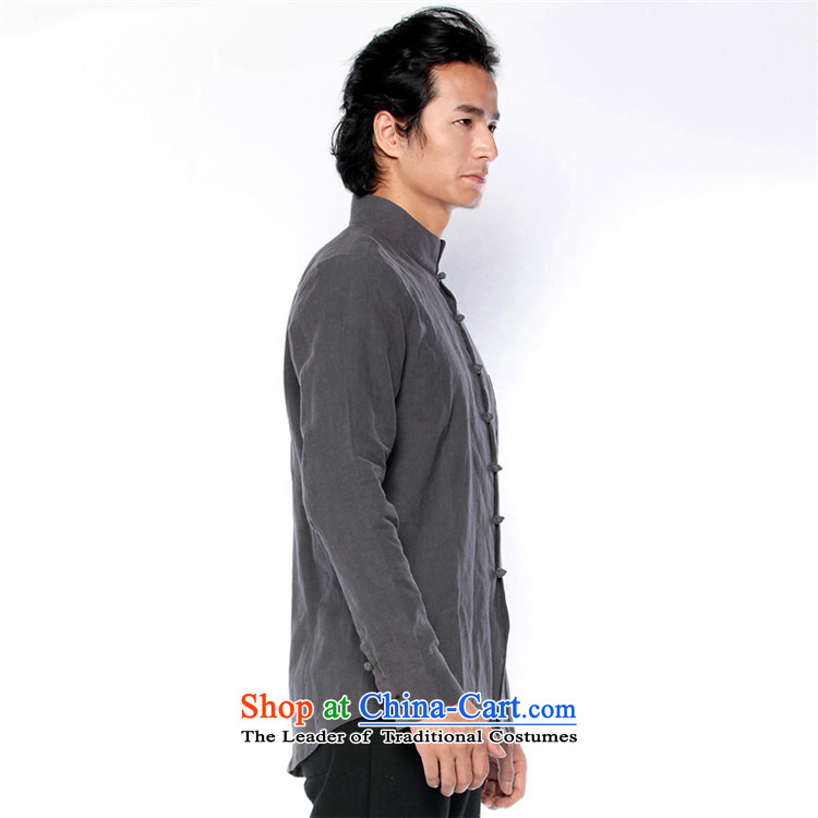 Hee-Snapshot Lung China wind cotton linen shirt men fall in Mock-Neck Shirt decorated long-sleeved improved carbon men carbon L picture, prices, brand platters! The elections are supplied in the national character of distribution, so action, buy now enjoy more preferential! As soon as possible.
