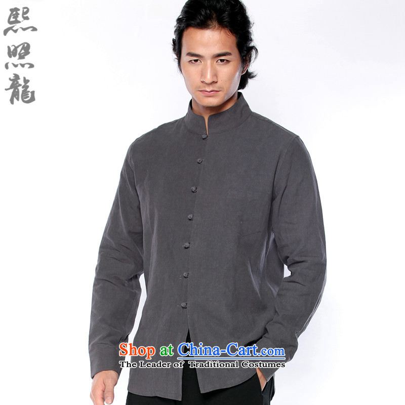 Hee-Snapshot Lung China wind cotton linen shirt men fall in Mock-Neck Shirt decorated long-sleeved improved carbon men carbon , L-hee (XZAOLONG snapshot lung) , , , shopping on the Internet