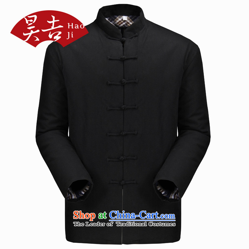 Ho Chi Boys in Tang Dynasty winter clothing cotton coat plain manual pure cotton quilted fabrics Removable padded coats father pack Black 190( small a yard), Ho Chi , , , shopping on the Internet