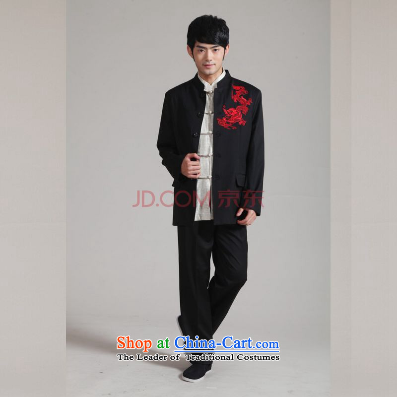 Joseph Pang Men's Mock-Neck Korean Chinese tunic suit coats the bridegroom wedding dresses Sau San Kit - 2 black XL, Min Joseph shopping on the Internet has been pressed.