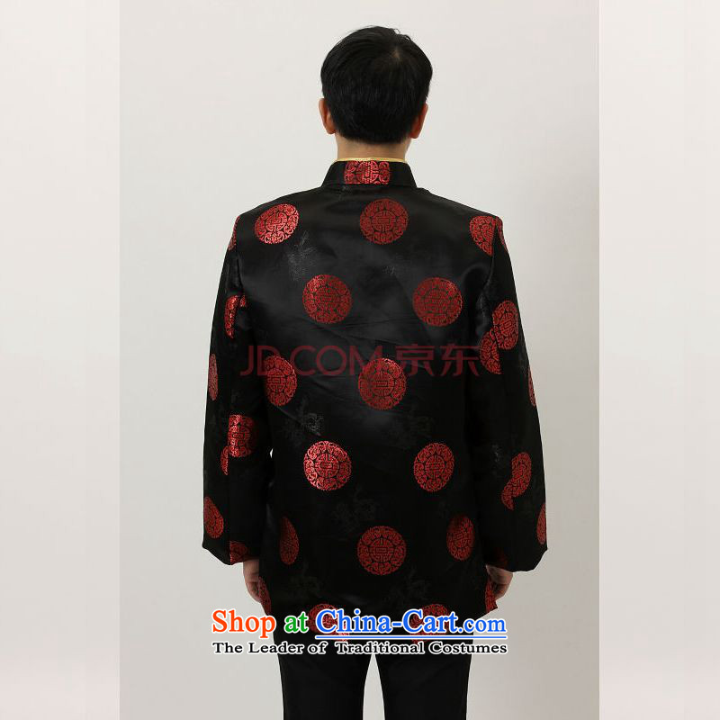 The elderly in the Arthur Min Tang dynasty China wind collar dress too Shou Yi wedding services will Chinese men and Tang dynasty M4003 XXL, black cotton Joseph shopping on the Internet has been pressed.