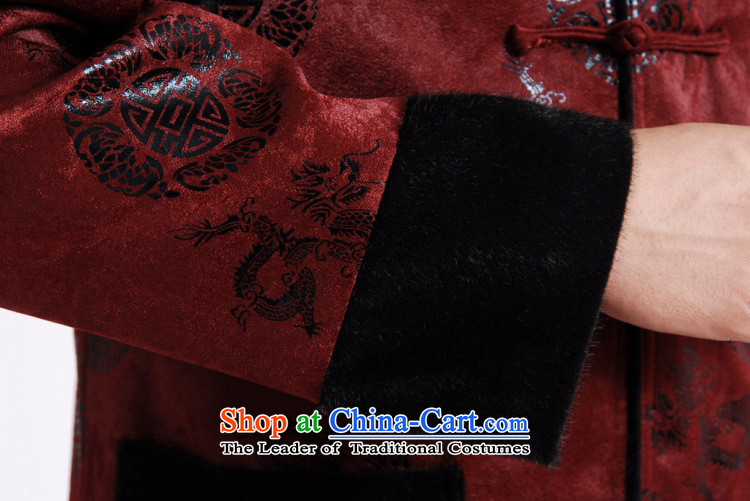Tang Dynasty Joseph Pang Men long-sleeved sweater Tang blouses men's jacket water Sable Hair Tang add cotton waffle wine red XXXL picture, prices, brand platters! The elections are supplied in the national character of distribution, so action, buy now enjoy more preferential! As soon as possible.