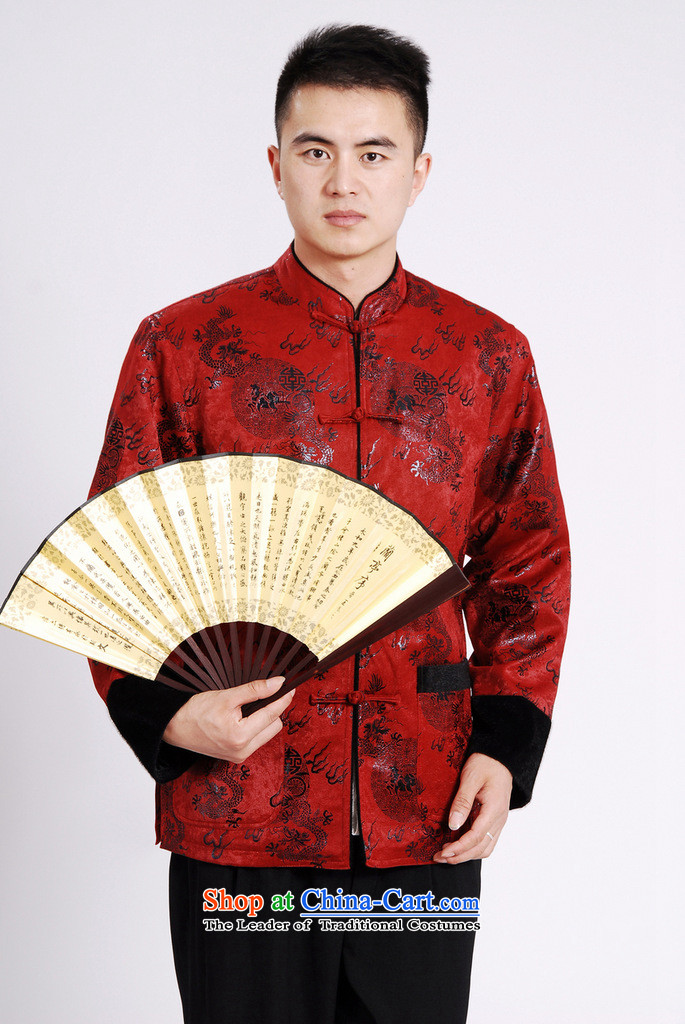 Min Joseph men's jacket water Sable Hair Tang Add Tang dynasty lint-free men long-sleeved sweater Chinese Dragon Tang blouses red XXL picture, prices, brand platters! The elections are supplied in the national character of distribution, so action, buy now enjoy more preferential! As soon as possible.