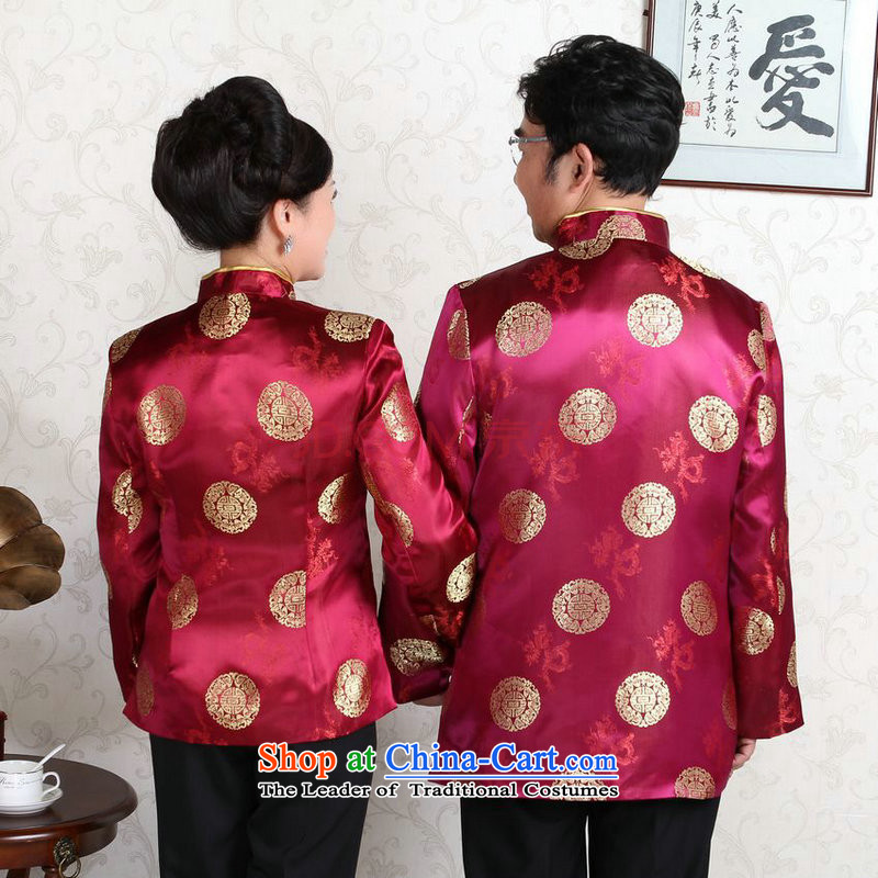 The elderly in the Arthur Min Tang dynasty couples with collar China wind dress too Shou Yi wedding services will wine red women XXL, Min Joseph shopping on the Internet has been pressed.
