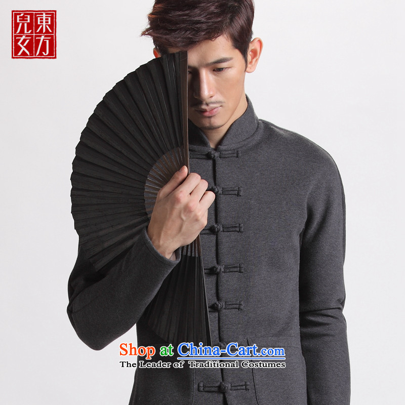 The sons and daughters of the oriental nation disc detained Men's Mock-Neck jackets for winter stylish China wind original design cotton jacket flower gray Tang 170/L, sons and daughters of the oriental shopping on the Internet has been pressed.