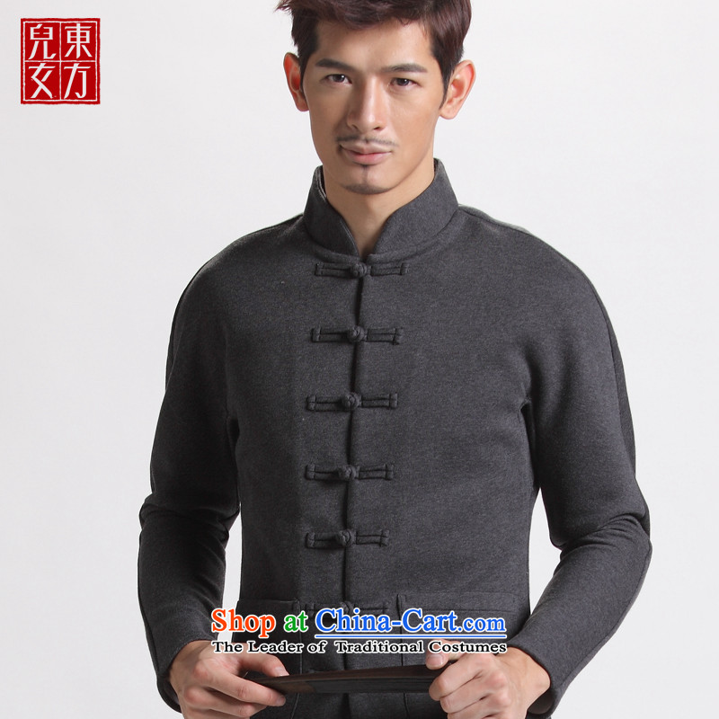 The sons and daughters of the oriental nation disc detained Men's Mock-Neck jackets for winter stylish China wind original design cotton jacket flower gray Tang 170/L, sons and daughters of the oriental shopping on the Internet has been pressed.