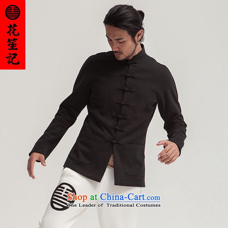His Excellency flower note China wind Judge Bao Tang dynasty men tray clip Sau San Chinese national Dress is smart casual cotton jacket black thin (XS), spring flowers Sheng (HUSENJI) , , , shopping on the Internet