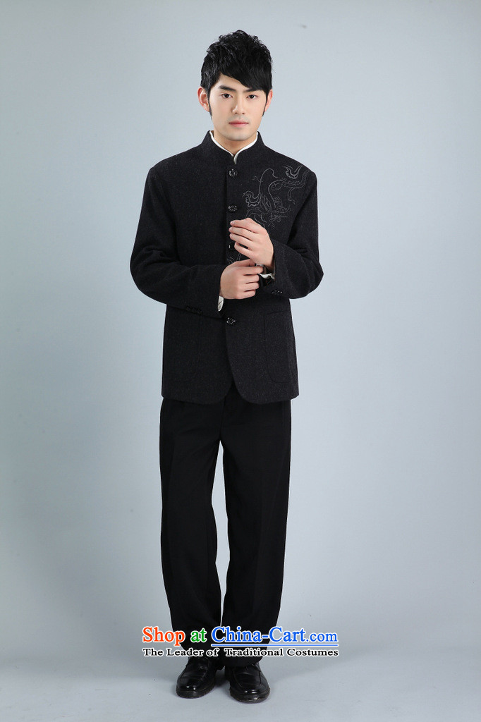 Dan smoke autumn and winter New Men Tang Dynasty Chinese tunic collar Korean wool suits Tang Dynasty to suit dress - 3 black 2XL Photo, prices, brand platters! The elections are supplied in the national character of distribution, so action, buy now enjoy more preferential! As soon as possible.