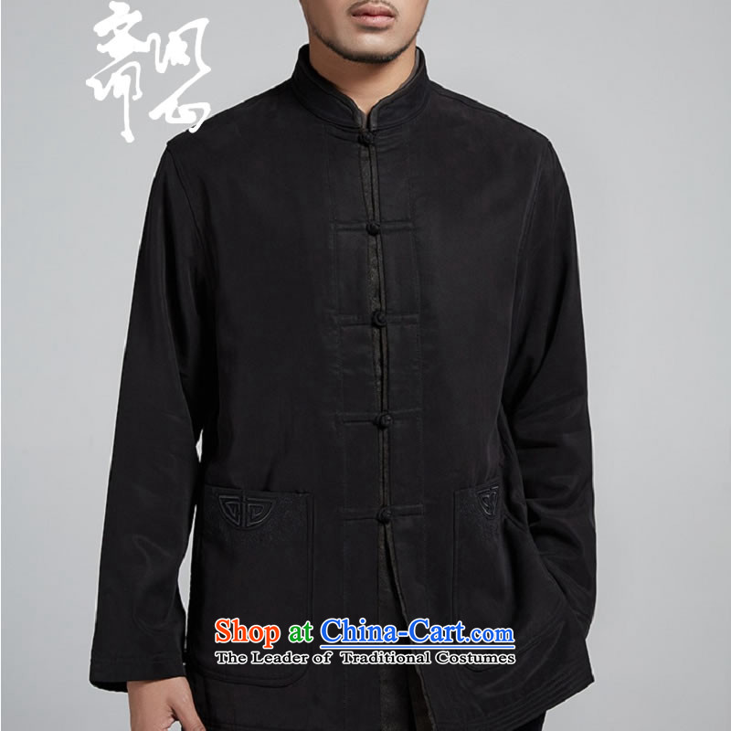 Q Shinsaibashi represented a health (New) Men's men improved Tang Dynasty Chinese Wind Jacket WXZ1105 robe black 48, asked the heart of Ramadan , , , shopping on the Internet