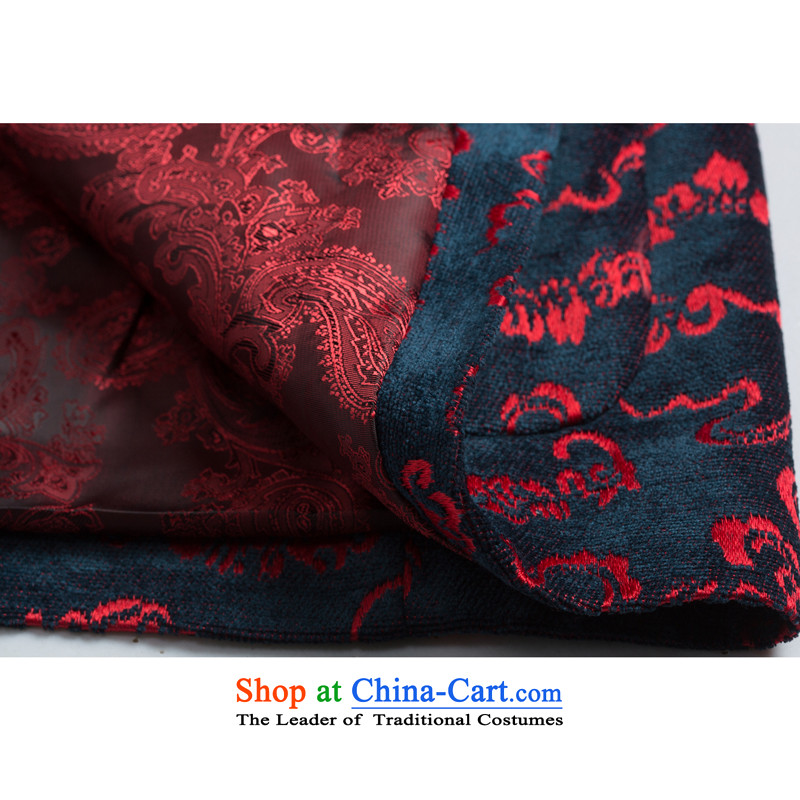 The new line of Bosnia and thre men satin Chinese Mock-Neck Shirt Tang dynasty China wind men rounded Hee-ryong, Older ethnic F1316 Tang dynasty blue and red L/175, thre line (gesaxing and Tobago) , , , shopping on the Internet