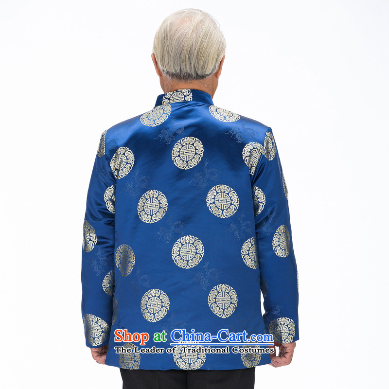 Bosnia and the elderly in the long line thre grain pattern Tang dynasty men jacket Fall/Winter Collections of Grandpa replacing old jacket coat men tapestries forged F0757 blue cotton XL/180, thre line (gesaxing and Tobago) , , , shopping on the Internet