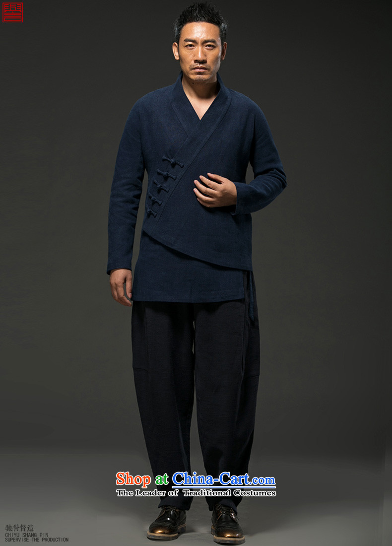 Renowned China wind autumn and winter men cotton linen Tang dynasty long-sleeved improved Han-spiritual services need to come to grips loose ball-T-shirt Chinese Disc detained Blue (3XL) movement picture, prices, brand platters! The elections are supplied in the national character of distribution, so action, buy now enjoy more preferential! As soon as possible.