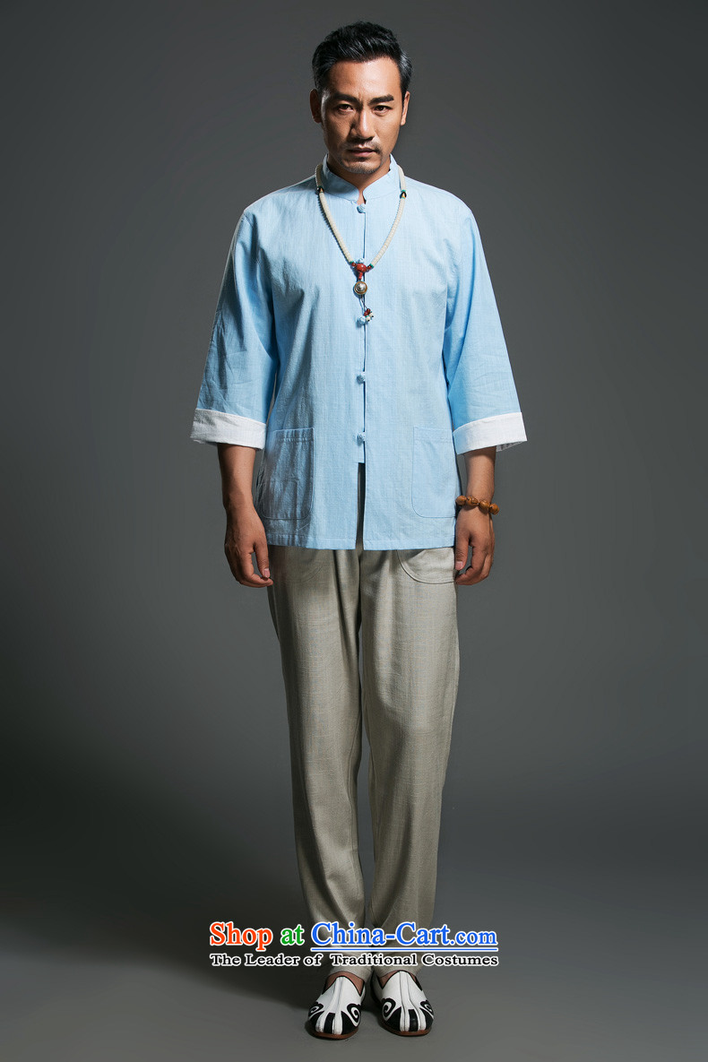 In the renowned older men Tang dynasty pure cotton tray clip collar seven Chinese shirt-sleeves traditional Han-men's clothes in dark blue Chinese (170)Picture, prices, brand platters! The elections are supplied in the national character of distribution, so action, buy now enjoy more preferential! As soon as possible.