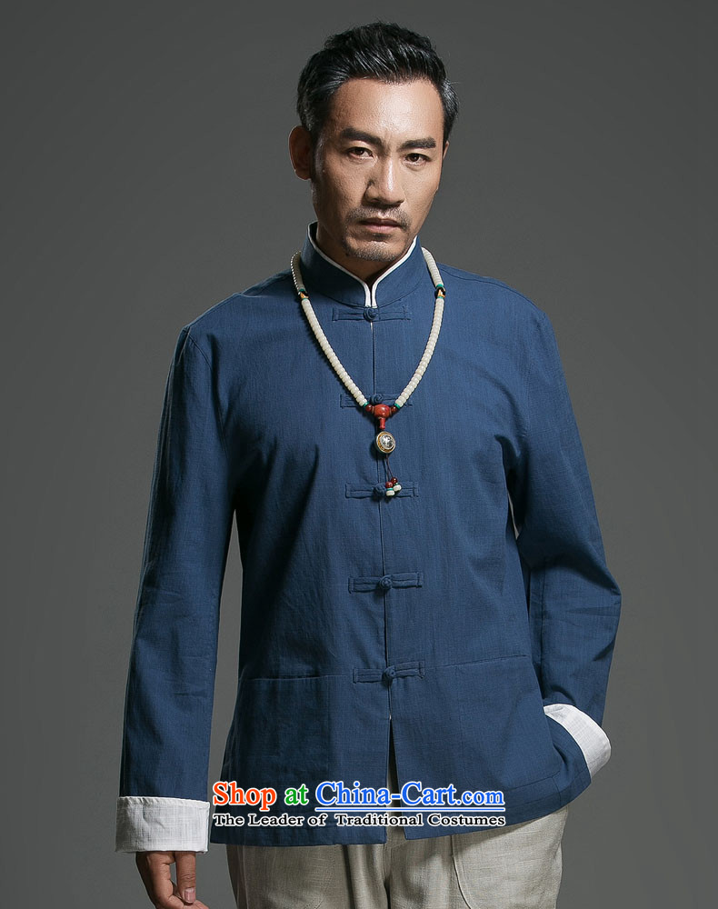 The fall of the renowned linen Solid Color Tang dynasty long-sleeved loose China wind men's jackets and disc buttoned, ethnic dark blue Large (175)Picture, prices, brand platters! The elections are supplied in the national character of distribution, so action, buy now enjoy more preferential! As soon as possible.