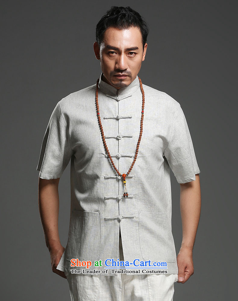 Renowned China wind men cotton linen short-sleeved Tang dynasty improved Tang Dynasty Chinese men of pure colors of ethnic summer blouses m yellow giant (180) Picture, prices, brand platters! The elections are supplied in the national character of distribution, so action, buy now enjoy more preferential! As soon as possible.