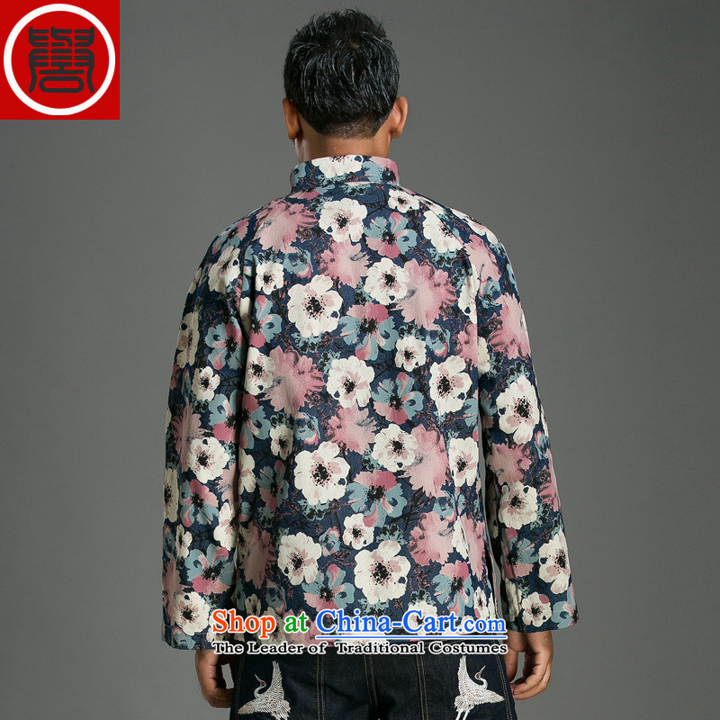 Renowned China wind suit male stylish decorated in stamp Tang long-sleeved collar disc detained during the spring and autumn jacket abounds Chinese improved (3XL), movement (CHIYU renowned shopping on the Internet has been pressed.)