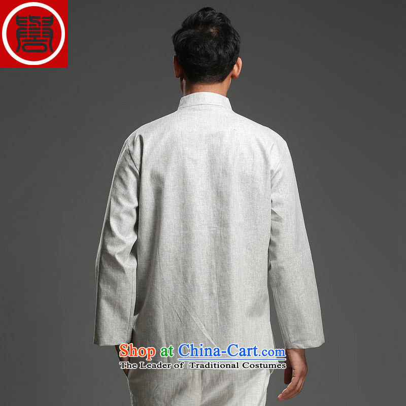 Renowned New China wind load spring and autumn and long-sleeved Chinese Tang dynasty and long-sleeved tray clip Tang dynasty cotton linen coat light yellow large (XL), renowned (CHIYU) , , , shopping on the Internet
