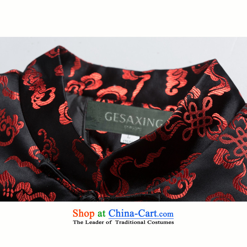 Bosnia and thre line older women and men in Tang Dynasty long-sleeved winter mom and dad couples with golden marriage celebrated men and women's robe Tang blouses jacket F0781 men red men M/170, thre line (gesaxing and Tobago) , , , shopping on the Intern