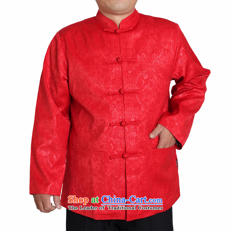 The Cave of the elderly by 2015 Tang dynasty men in autumn and winter elderly men Tang long-sleeved jacket men national costumes Male clip cotton Tang dynasty T1155 T1155/ Brown 170 yards / clip cotton, Adam and Eve elderly winter shopping on the Internet