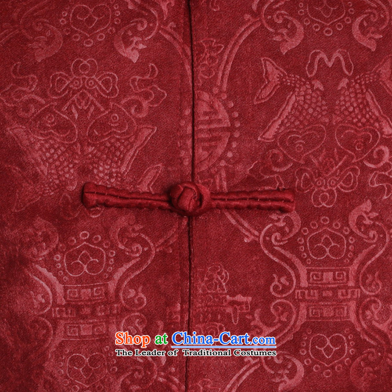 The Cave of the elderly by 2015 Tang dynasty men in autumn and winter elderly men Tang long-sleeved jacket men national costumes Male clip cotton Tang dynasty T1155 T1155/ Brown 170 yards / clip cotton, Adam and Eve elderly winter shopping on the Internet