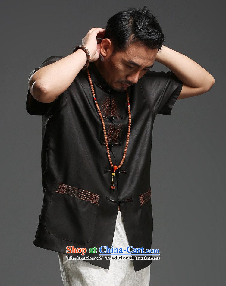 Father's Day men renowned Tang Dynasty silk incense cloud men's yarn short-sleeved T-shirt Chinese Men's Mock-Neck Summer Pack Black Movement 185 pictures, prices, brand platters! The elections are supplied in the national character of distribution, so action, buy now enjoy more preferential! As soon as possible.