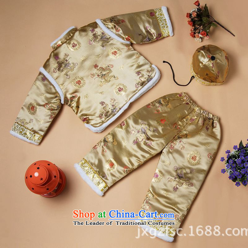 Ms Au King Mansion to Tang dynasty autumn and winter new child Tang dynasty robe boy children X189-a Golden XXL, robe intended Jing Ge , , , shopping on the Internet