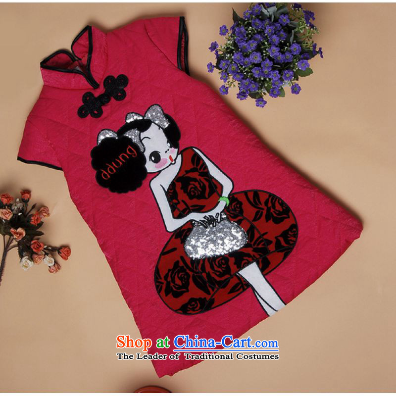 Ms Au King Mansion to autumn and winter cheongsam new child qipao robe girls X197 robe red XXL, children to Jing Ge , , , shopping on the Internet