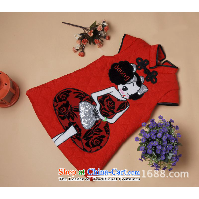 Shanghai, optimization options for autumn and winter cheongsam new child qipao robe girls children in red XXL, X197-a robe, optimization options , , , Shanghai Online Shopping