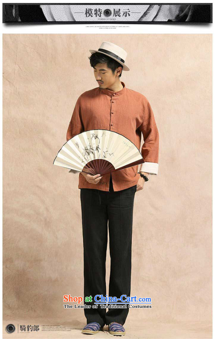 Jockeys Leopard Tang Dynasty who long-sleeved jacket linen men casual Chinese Han-cotton linen clothes hand-painted Chinese tunic China wind men designer brands wine red XXL picture, prices, brand platters! The elections are supplied in the national character of distribution, so action, buy now enjoy more preferential! As soon as possible.