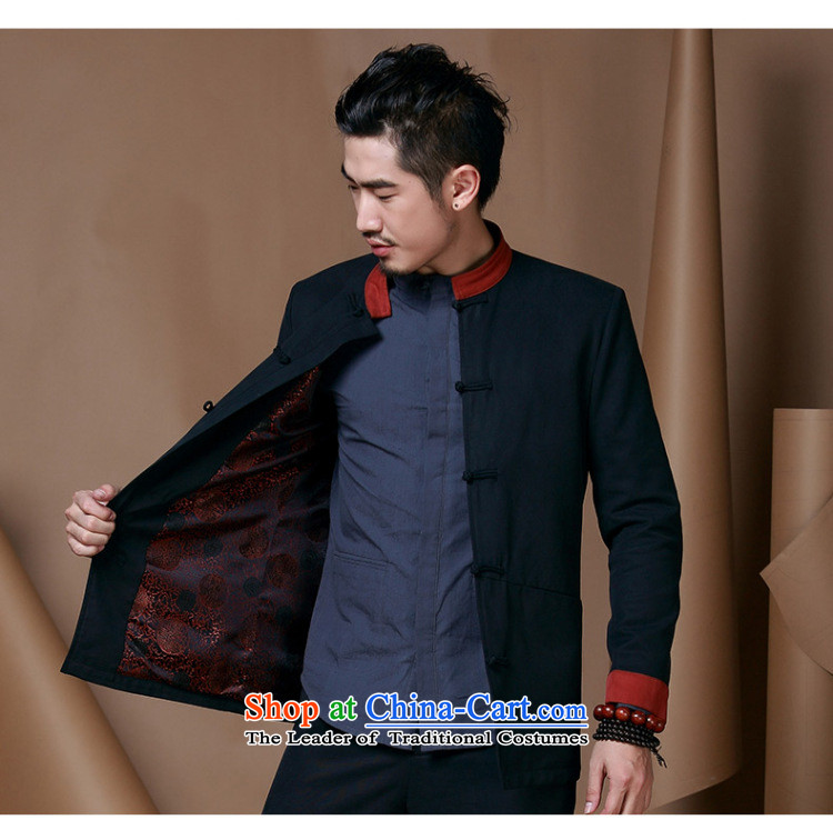 Jockeys Leopard health jacket men Tang dynasty autumn and winter new Chinese collar long-sleeved improved Han-festive Chinese tunic China wind men designer brands dark blue L picture, prices, brand platters! The elections are supplied in the national character of distribution, so action, buy now enjoy more preferential! As soon as possible.