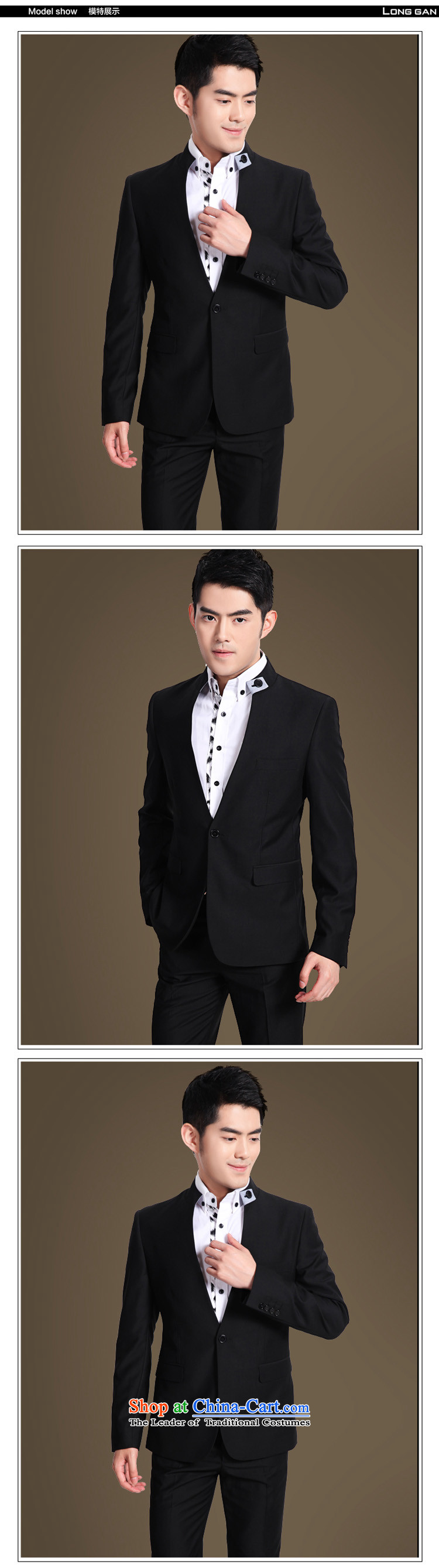 Hua Yu Lion Chinese tunic Men's Mock-Neck New suits suit 2015 is business casual Tang dynasty men Han-black 175/L picture, prices, brand platters! The elections are supplied in the national character of distribution, so action, buy now enjoy more preferential! As soon as possible.