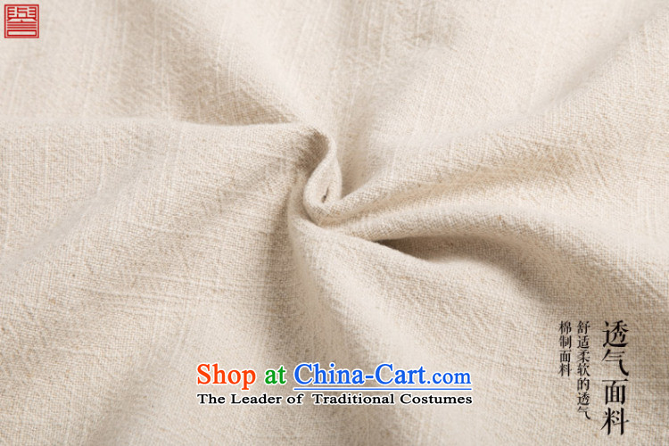 Renowned China wind men's shirts Long-Sleeve Shirt Kung Fu Man Kit Chinese round-neck collar cotton linen Sau San simplicity of ethnic light yellow XXXL picture, prices, brand platters! The elections are supplied in the national character of distribution, so action, buy now enjoy more preferential! As soon as possible.