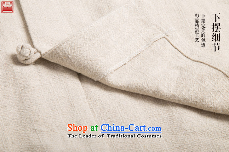 Renowned China wind men's shirts Long-Sleeve Shirt Kung Fu Man Kit Chinese round-neck collar cotton linen Sau San simplicity of ethnic light yellow XXXL picture, prices, brand platters! The elections are supplied in the national character of distribution, so action, buy now enjoy more preferential! As soon as possible.
